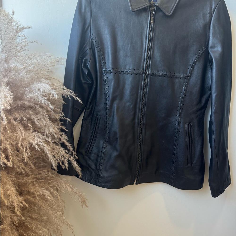Women's Classic Black Leather Jacket